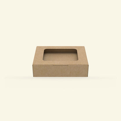 Bakery display box with flip-top lid and window – suitable for cake or pastry packaging