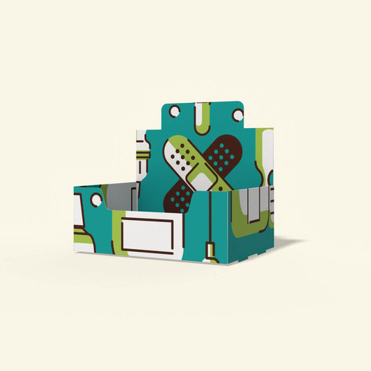 Cardboard medicine display box for pharmacy counters