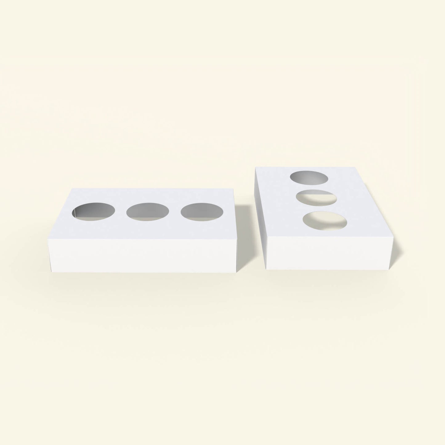 Dairy product box with secure round holes for jars