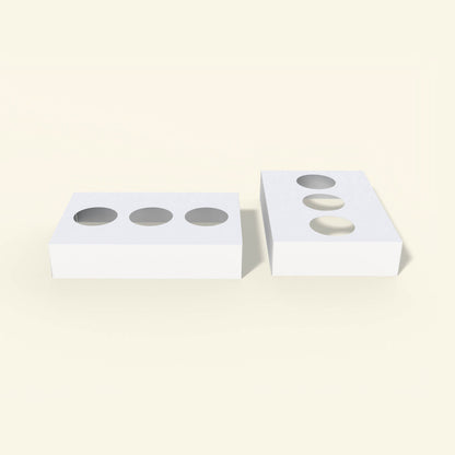 Dairy product box with secure round holes for jars