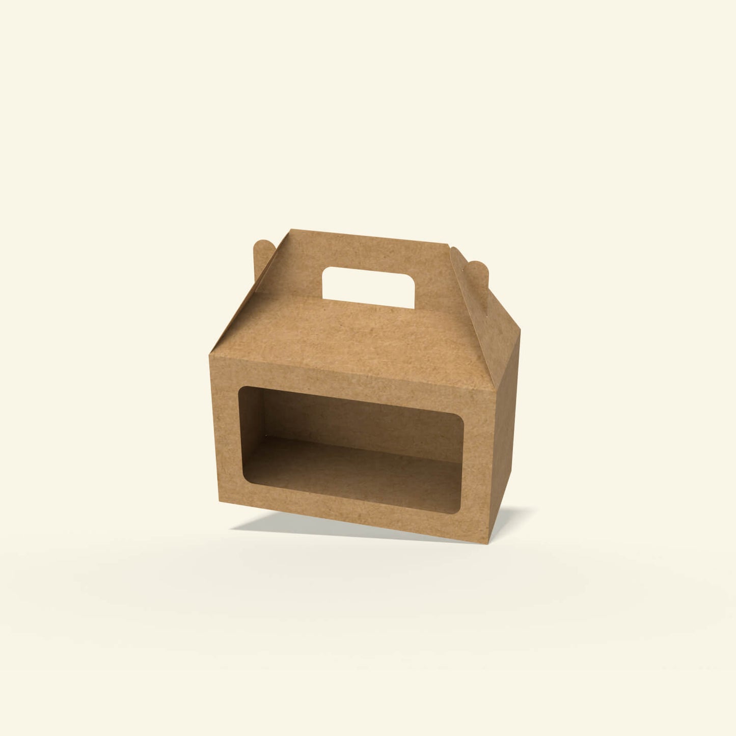 Foldable gift box with window and built-in handle