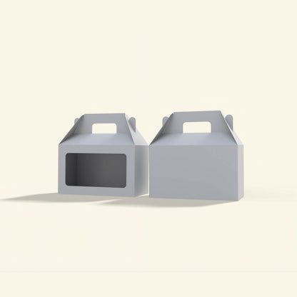 Gable gift box with transparent window and carry handle