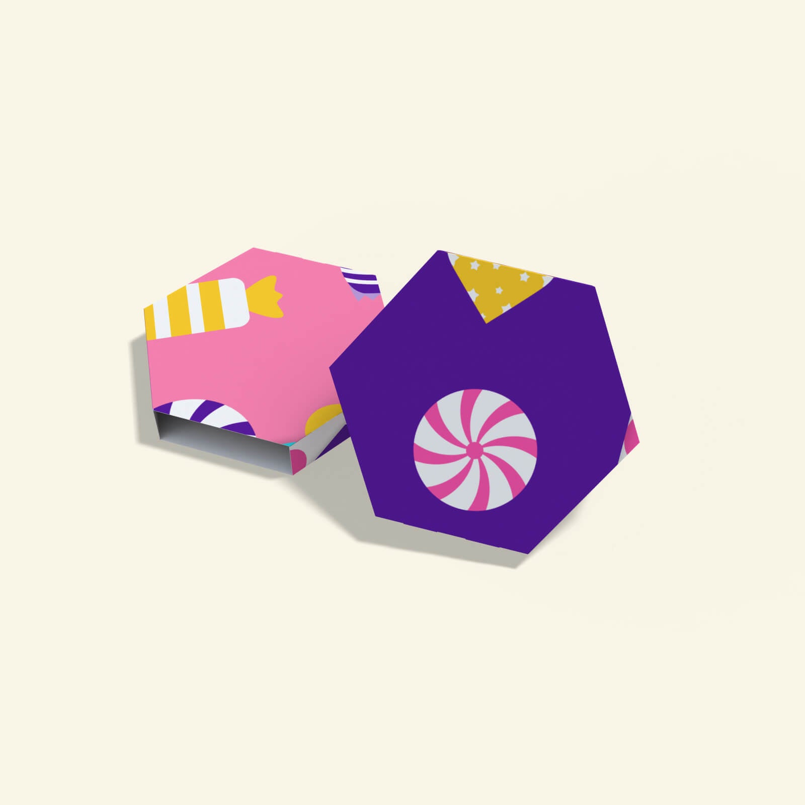 Hexagonal envelope sleeve box for candies