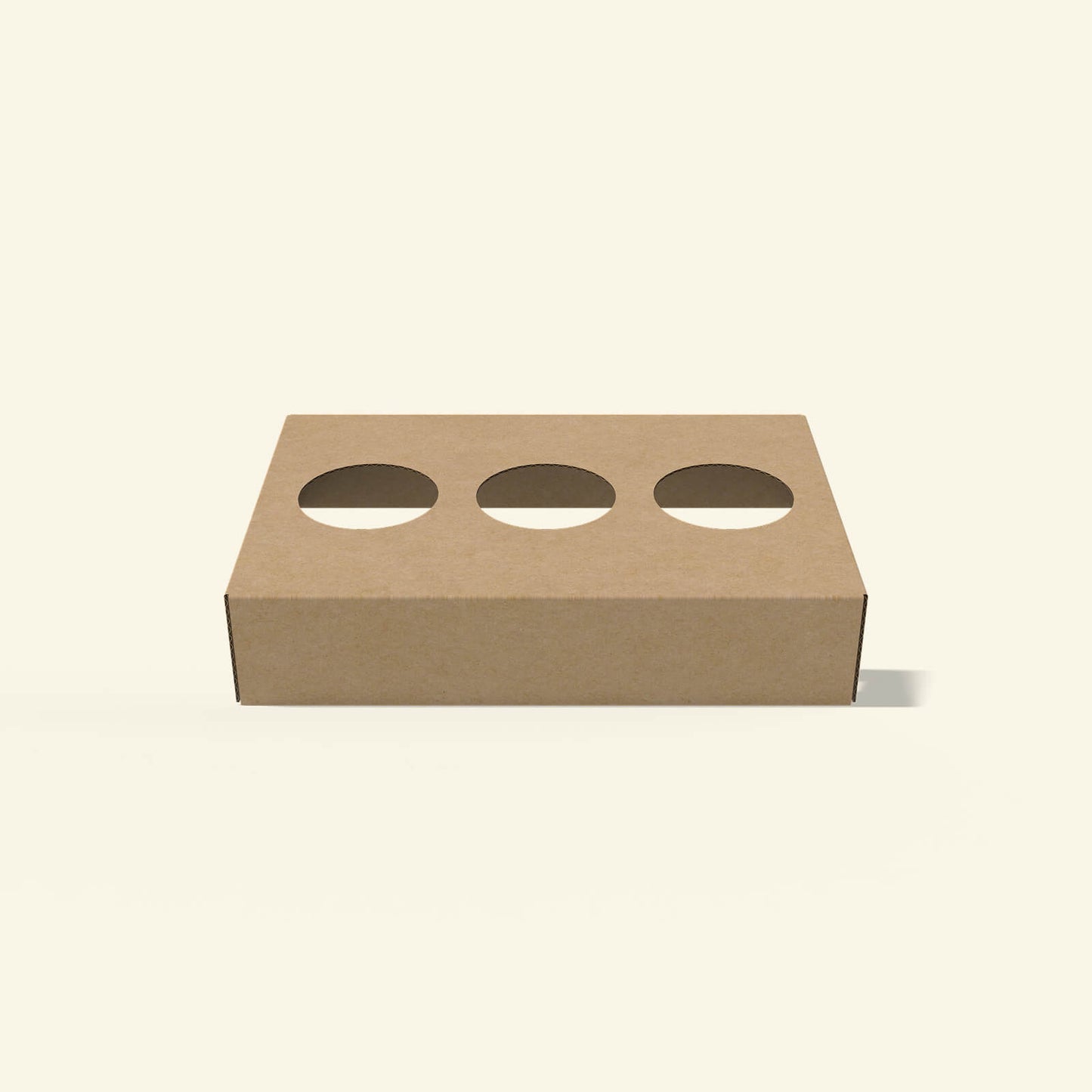 Kraft board packaging with round cutouts for dairy jars